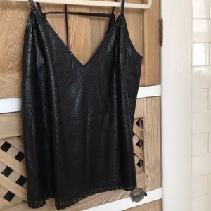 Leather black tank top